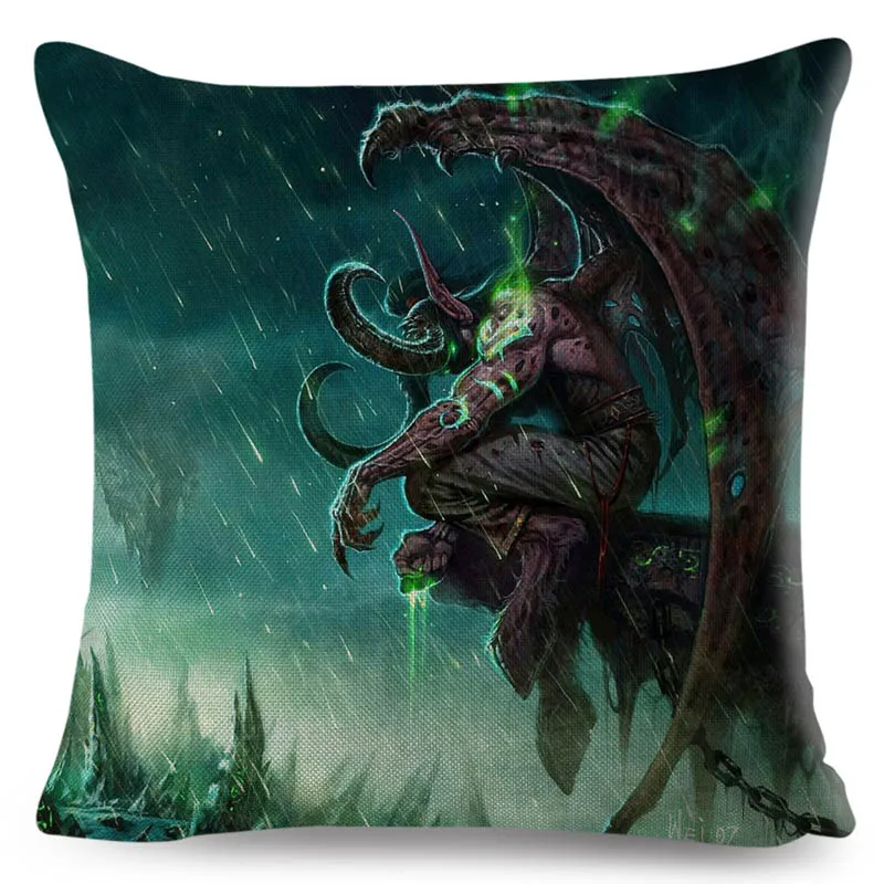 Горячие игры WOW украшение чехлов на подушки с мультипликационным принтом «Герой» Boss подушки с принтами для дивана Наволочка на подушку льняная наволочка 45x45 см - Цвет: 9