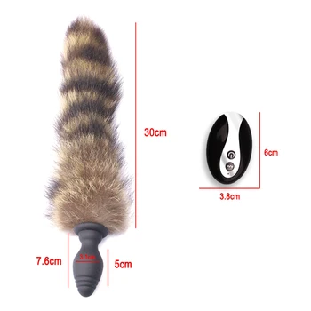 Fox Tail Anal Vibrator For women Dildo Butt Plug Prostate Massager Dildo Adult Game Buttplug Erotic Vibrator Sex Toys For Women 5