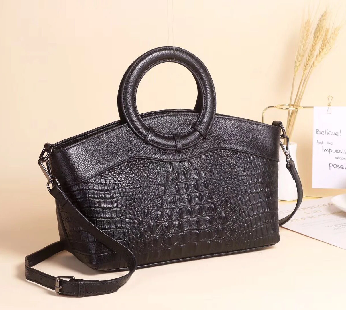 Luxury Handbags Women Bags Designer Crocodile Woman Genuine Leather