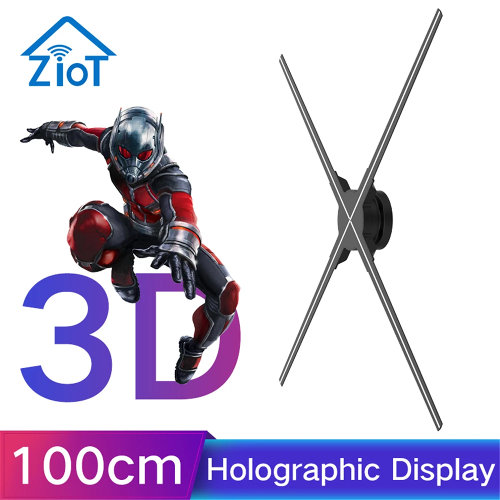 ZIoT 100cm B 3D голографический светодиодный вентилятор проектор голограмма рекламная