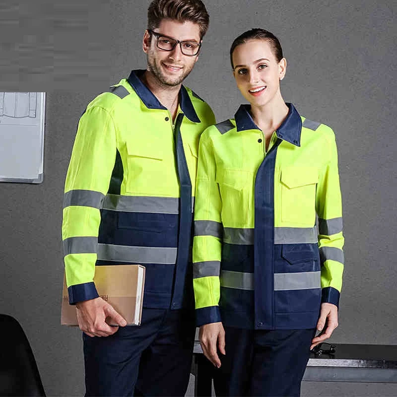 Reflective Stripe Coverall Working Uniforms Waterproof Railway Road