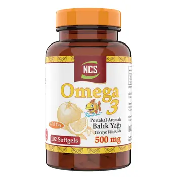 

NCS Omega 3 Orange Flavored Fish Oil 500mg Softgel 102 For Children