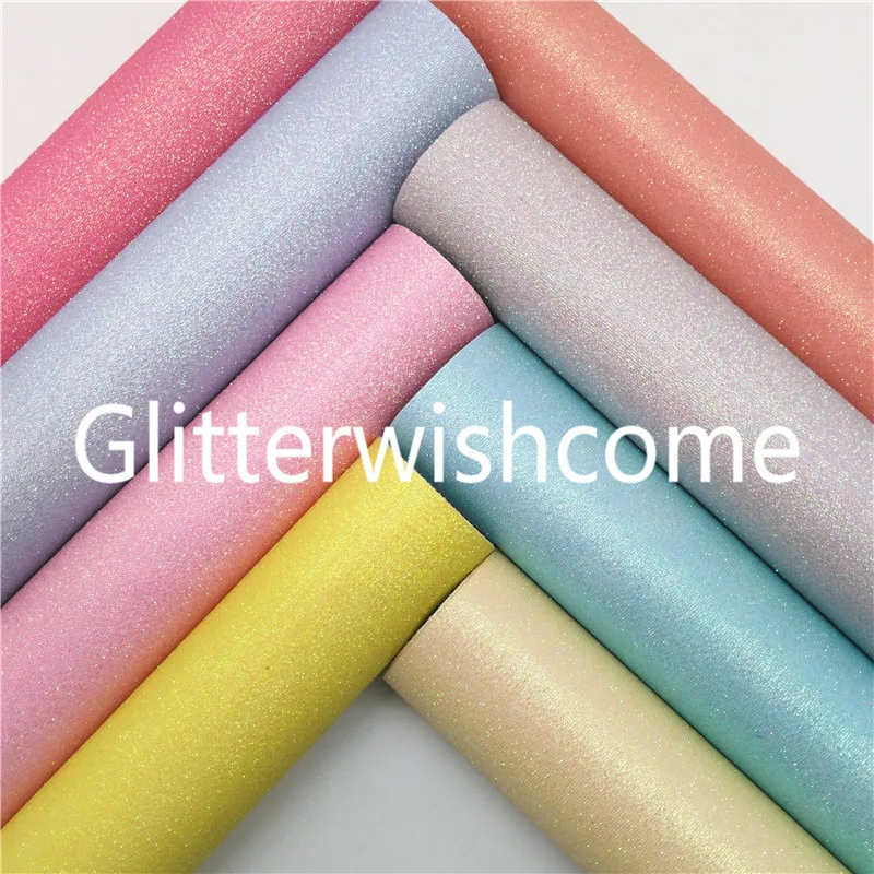 Синтетическая кожа Glitterwishcome 21 х29 см Размер A4 с тонкими блестками неоновая