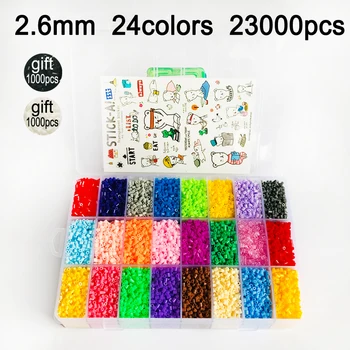 

DOLLRYGA 24 Colors 23000pcs 2.6mm Hama beads Education Beads Quality Guarantee perler Fuse beads DIY toys for children juguetes