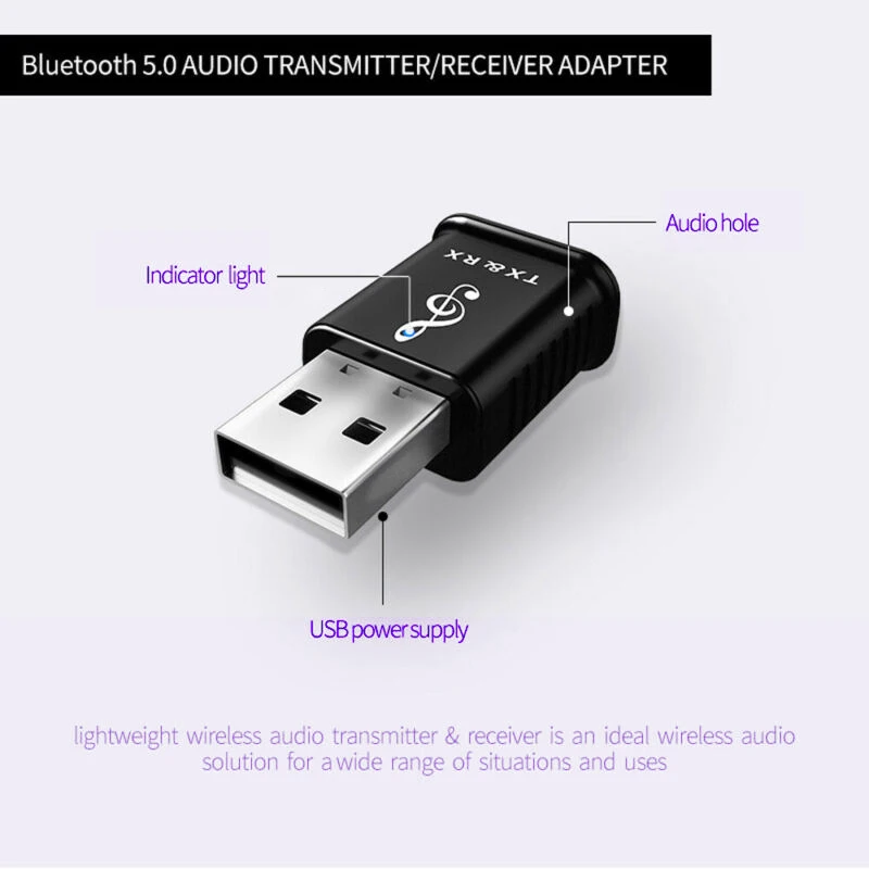 USB Bluetooth 5,0 аудио передатчик приемник адаптер для ТВ ПК автомобиля AUX динамик абсолютно и высокое качество