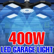 LED Garage Lampara 220V Industrial Lamp E27 LED Ceiling Light 200W 300W 400W UFO Light Bulb Floodlight Deformable Warehouse Lamp