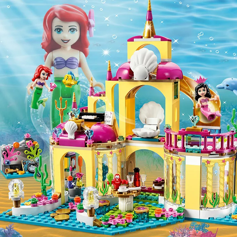 

SY374 Princess Ariel Undersea Palace Building Blocks Compatible Legoinglys Friends 41063 Gifts Toys for Child