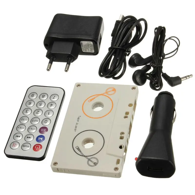 

1Set Portable Retro Car Cassette SD MMC MP3 Tape Player Adapter Kit with Remote Control Stereo Audio Cassette Player