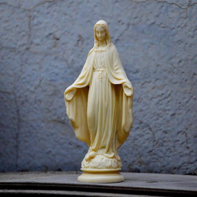 Религиозный декоративный статуи девственницы из полистоуна без оригинального греха 14,2 см высотой