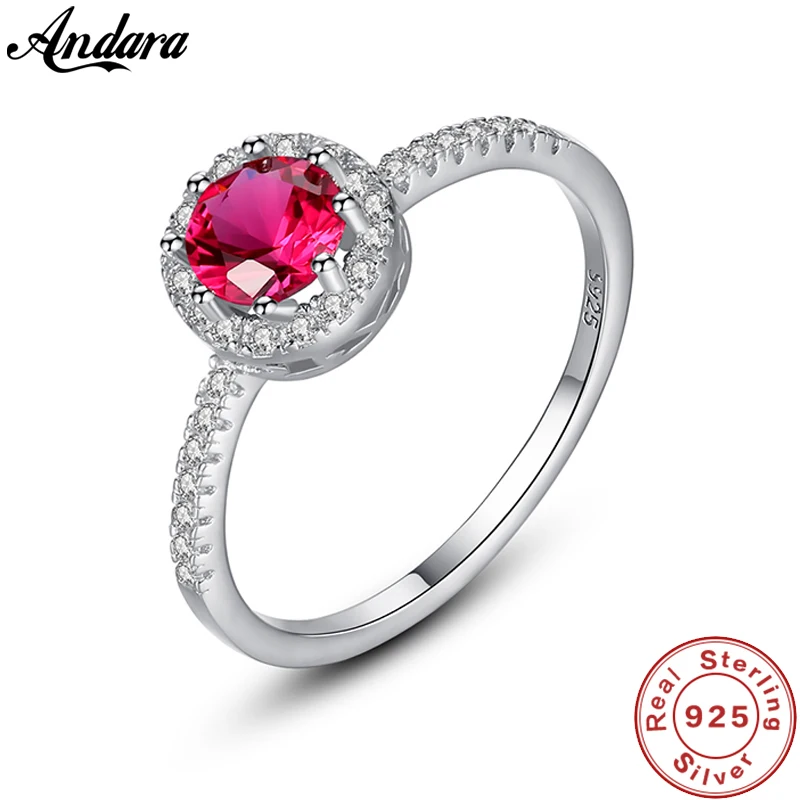 

Hot Sale 100% 925 Sterling Silver Jewelry Rings Fashion AAA Zircon Round Shape Finger Rings For Women Wedding Engagement Gifts
