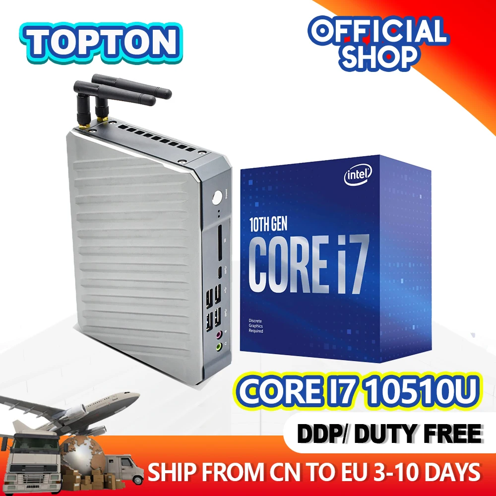Прочный мини-ПК Tuofudun Intel Core I7-10510U i5-10210U полностью из алюминиевого сплава