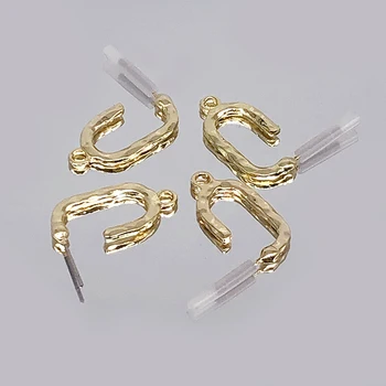 

23*12mm 4piece Cutout Alloy Golden Earring Stud Back Diy Making Accessories Earrings Base Hollow Needlework Earring Setting