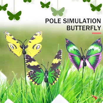 

Garden Ornament Butterfly Garden Decor Lawn Decoration Beautiful Creative Lifelike on Sticks 50pcs/Pack 3D Insect Grassland