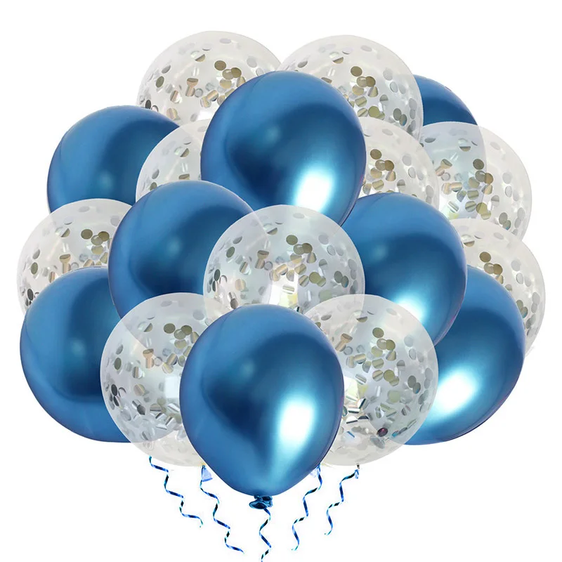 silver blue mixed 20 шт смешанные золотые серебряные чернила синий Свадебный шар День рождения стол для украшения детского душа мальчик девочка украшения для девичника поставки - Цвет: silver blue mixed