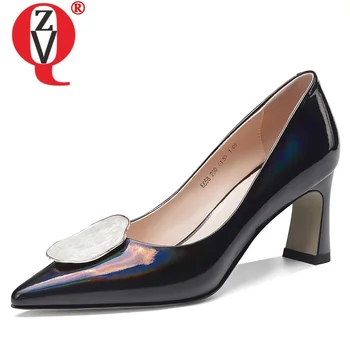 

ZVQ spring new fashion sexy women pumps outside high heels pointed toe high quality genuine leather women shoes drop shipping