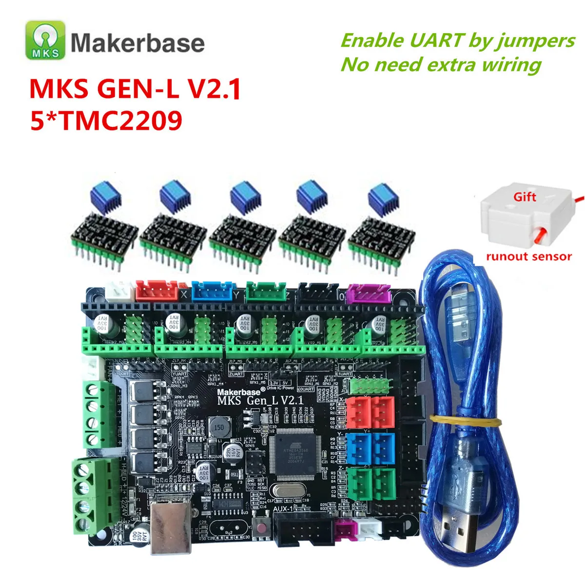 Makerbase оригинальный MKS GEN L V2.1 3D Карточки Принтера системная плата управления