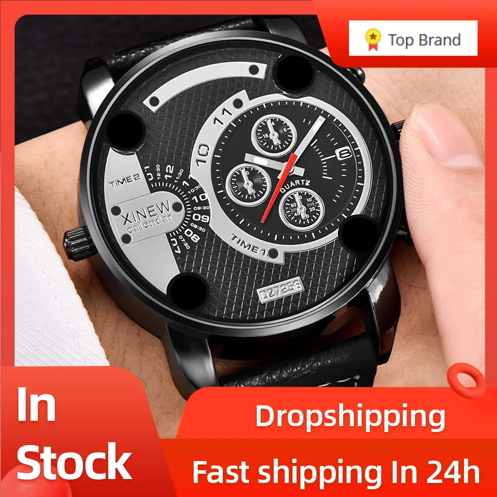 

Reloj Creative Men's Quartz Watches Leather Waterproof Date Male Wrist Watch Luxury Brand Sports Military Watch Man Casual reloj