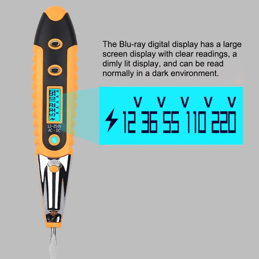 Контактный тестер ручка 12-220 В детекторы напряжения переменного тока тест er метр вольт ток Электрический тест карандаш многофункциональный инструмент