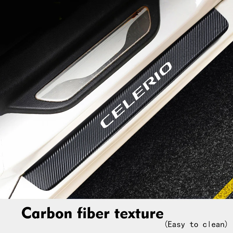 Автомобильные пороги Накладка наклейки из углеродного волокна для Suzuki Celerio против царапин авто аксессуары 4 шт