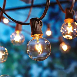 25-50FT Patio string light Christmas G40 Globe Festoon bulb fairy string light outdoor party garden garland wedding Decorative
