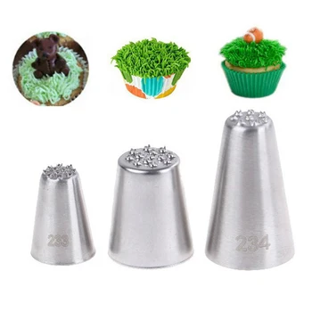 

1/3Pcs Grass Cream Icing Nozzles Pastry Tools Stainless Steel Pastry Fury Decoration Cupcake Head Cake Decorating Tools