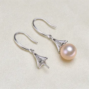 

Plated Silver Earrings Mountings Pearl Ear Wires Earrings Hook Findings Settings for DIY Stud Earrings Jewelry Making Findings