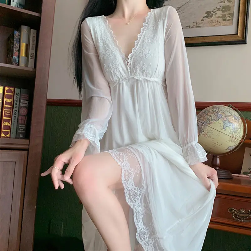 Vintage Nightgown with Built-in Bra Princess Sleepwear Lolita