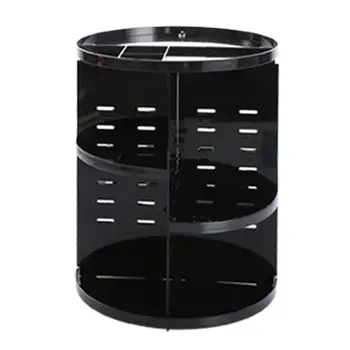 

360 Degree Rotating Desktop Shelf Skin Care Cosmetics Storage Box-White