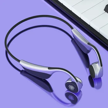 

SANLEPUS Bone Conduction Earphones Open-Ear Wireless Headphones Bluetooth 5.0 Qualcomm Chip with Mic for Running Sports Fitness