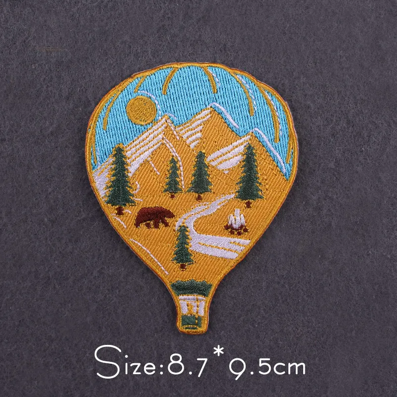 DIY Wildnis Patches Stickerei Patch Für Kleidung Eisen auf Patches auf Kleidung Whale Landschaft Berg Patch Abzeichen für Kleidung – Detail 12