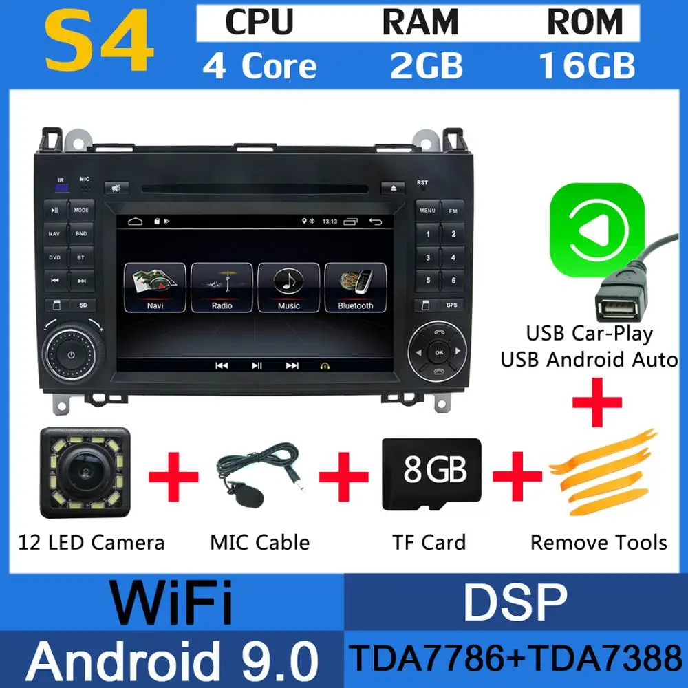 PX6 Android 9,0 8 ядерный 4G+ 64G Автомобильный dvd-плеер CarPlay радио gps для Mercedes Benz Viano Vito B класс W169 W245 B200 W639 W906 A160 - Цвет: MTK USB CarPlay