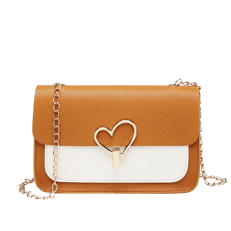 

Women Leather Cover Small Flap Handbag heart hardware Ladies Clutch Purse Envelope Bag Retro Crossbody Shoulder Messenger Bags
