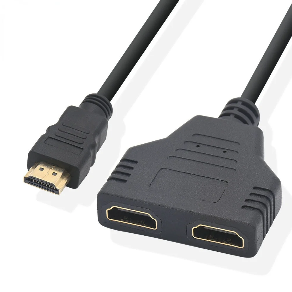 1 입력 2 출력 HDMI 호환 스플리터 1X2 트윈 어댑터 케이블 HDMI 호환 스플리터