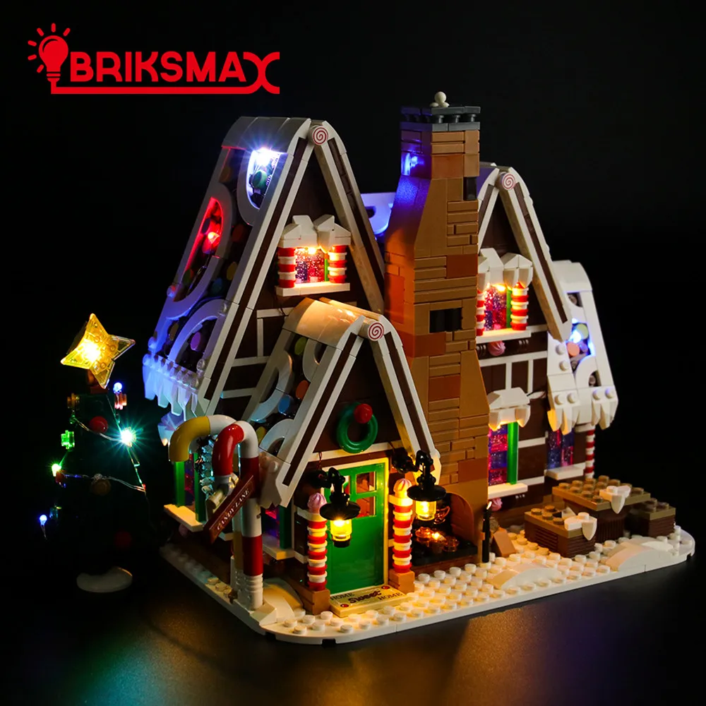 BriksMax светодиодный светильник, Набор для создания 10267, пряничный домик, Рождественский деревенский сценический светильник, набор, только без модели, Bocks