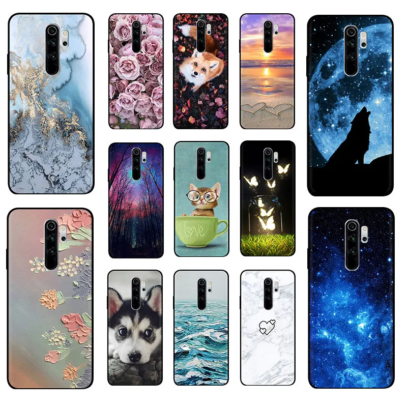 Untuk Xiaomi Redmi Note 8 Note8 Pro Case Silikon Lembut Funda untuk Xiaomi Redmi Note 8 Penutup Belakang Case Hitam bumper TPU Cellphone