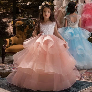 

2019 Tulle Lace Infant Toddler Pageant White Flower Girl Dresses for Weddings and Party First Communion Dresses For Girls