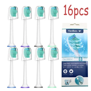 

16pcs/lot Replacement Toothbrush Heads with cap for HX6902 HX6921 HX6930 HX6942 HX6972 HX6982 HX6993 HX9382