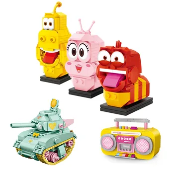 

New LOZ Mini Blocks Heads Nutcracker King Bear Cartoon Cute Animal Snoring Soldiers Building Blocks Toys Children