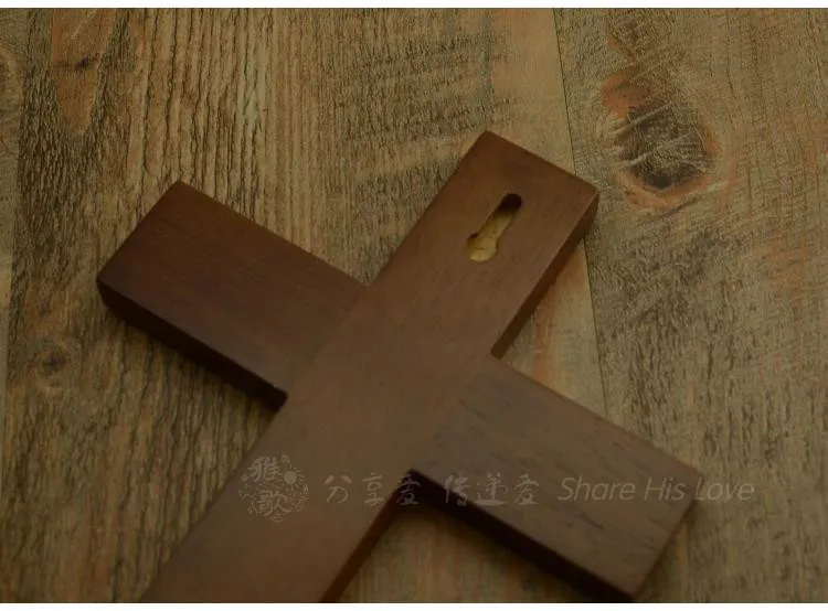 Oak Christ Teaches Wall Hangings Ornaments Ash Wood Solid Cross 30CM Height Cross prayer supplies Home Decor