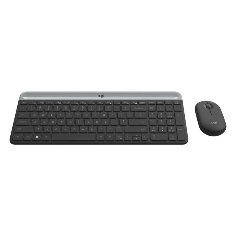 Набор беспроводной клавиатуры и мыши logitech MK470, 108 клавиш, нано приемник, клавиатура 2,4, белая, черная ГГц, 1000 dpi, набор оптической мыши, комбо