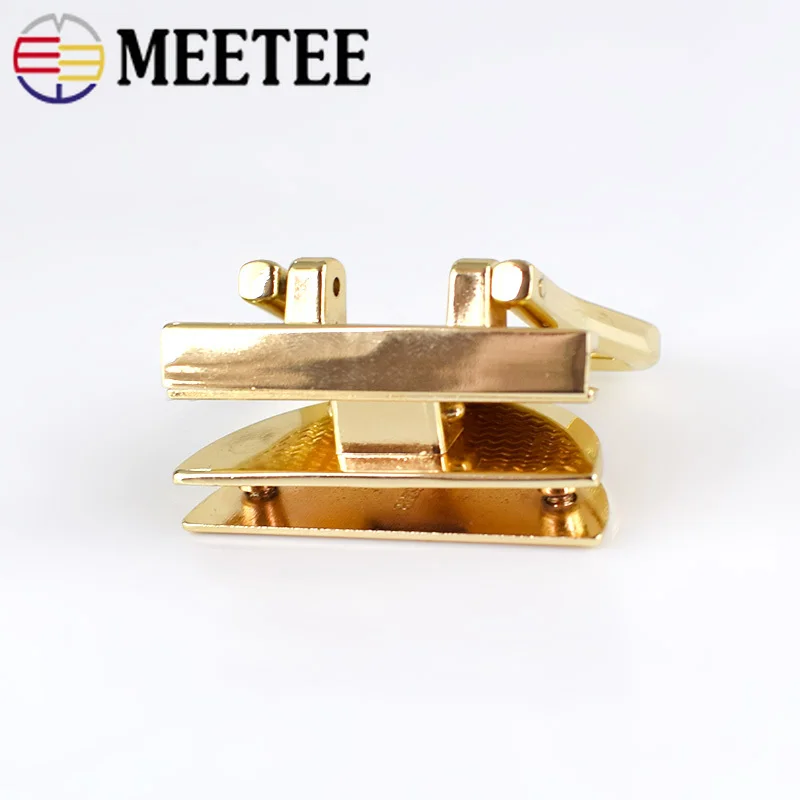 Meetee, 2 шт., металлический замок для сумки, застежка, поворотный замок, пряжки, сделай сам, сумочка, кошелек, фурнитура, сумки, детали, Декор, замена аксессуаров, BF118