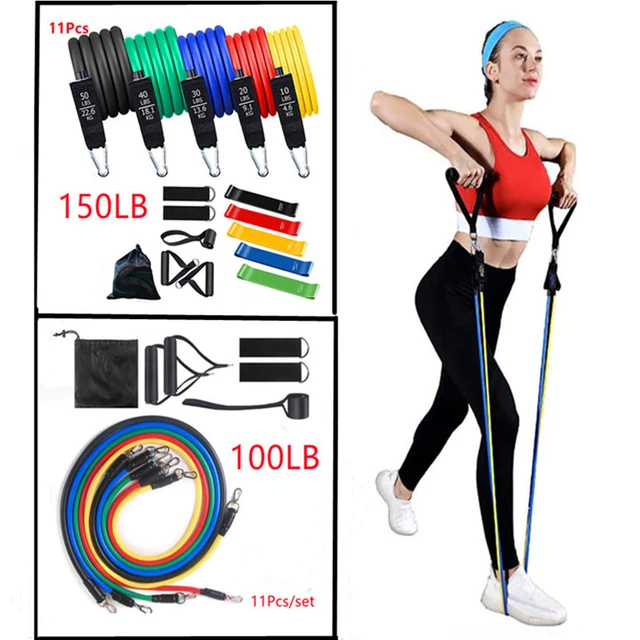 11PCS/Set Latex Resistance Bands Training Exercise Yoga Tubes Pull Rope  Rubber Expander Elastic Bands Fitness 