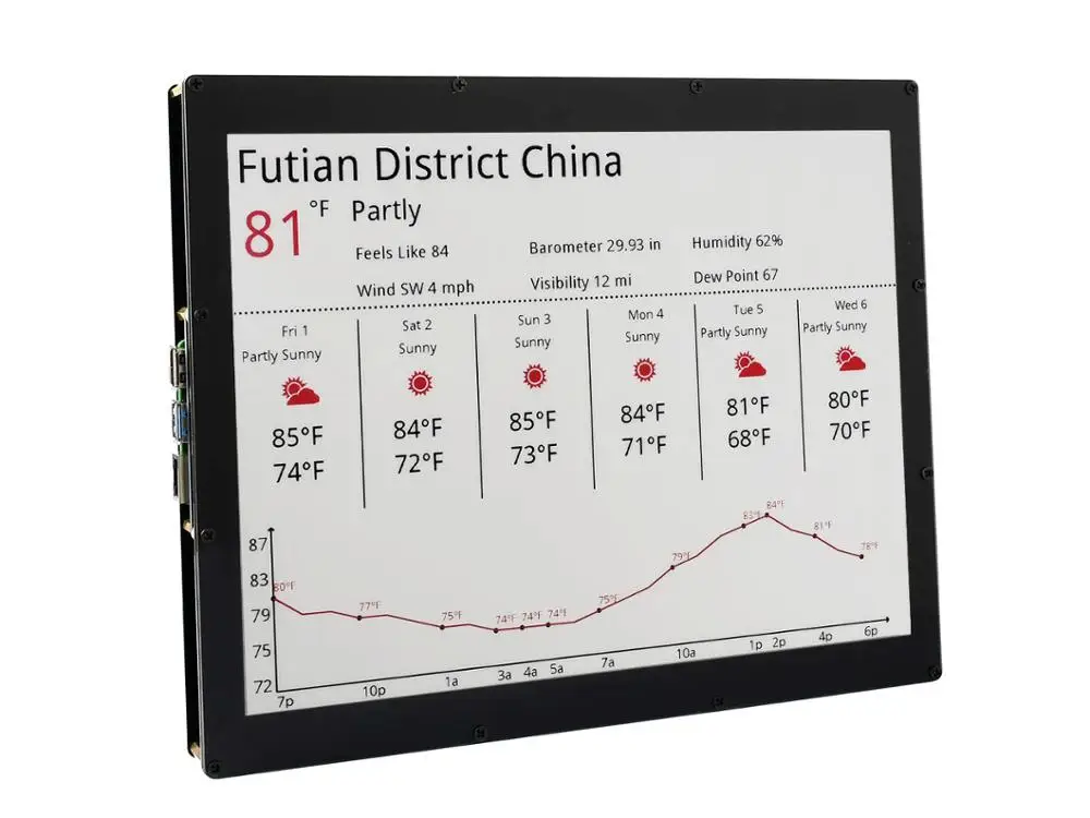 Waveshare 12 48inch E Ink display module 1304 984 resolution red black white three color SPI 5