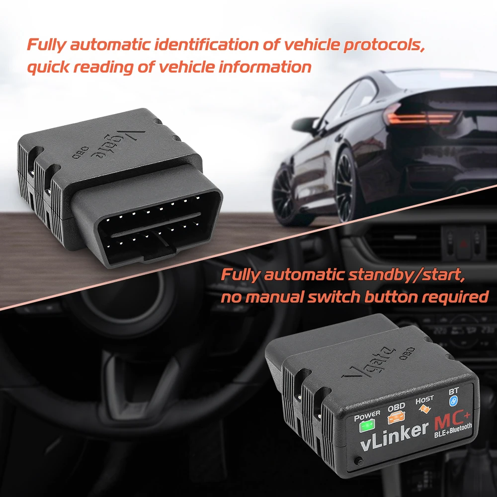 Vgate vLinker MC+ ELM327 V2.2 Bluetooth 4.0 WIFI OBD2 Scanner ELM 327 V2.2 OBD OBD2 Car Diagnostic Auto Tool PK OBDLINK iCar Pro
