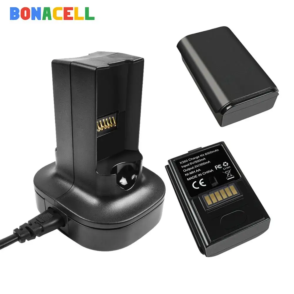 Беспроводные игровые контроллеры геймпады Bonacell для Xbox 360 замена 2 шт. Аккумулятор