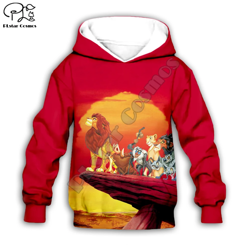 

Simba The Lion King cartoon hoodie Kids baby 3D print zipper hoodies Sweatshirts boy girl Long sleeve Top Cartoon Style-22