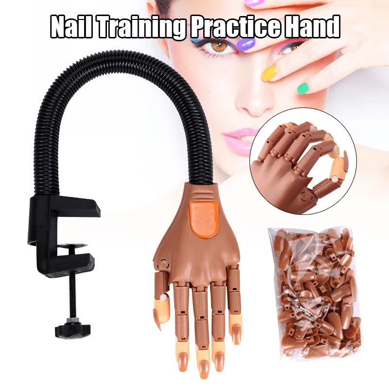 

Practice Hand Nail Art Tips Fake Hand Practice Model Hand Manicure Tool Movable Training Supply MSU88