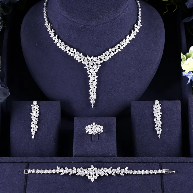 jankelly Hotsale African 4pcs Bridal Jewelry Sets New Fashion Dubai Jewelry Set For Women Wedding Party jankelly Hotsale African 4pcs Bridal Jewelry Sets New Fashion Dubai Jewelry Set For Women Wedding Party Accessories Design