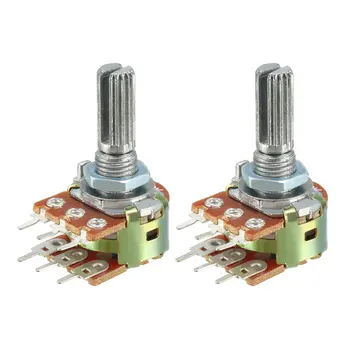 

uxcell WH148 50K Ohm Variable Resistors Dual Rotary Carbon Film Taper Potentiometer 2pcs