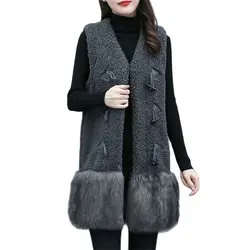 2022 inverno feminino mais casaco de veludo quente meados de comprimento colete de gordura mm solto grande tamanho feminino high end jaqueta lambswool colete a857